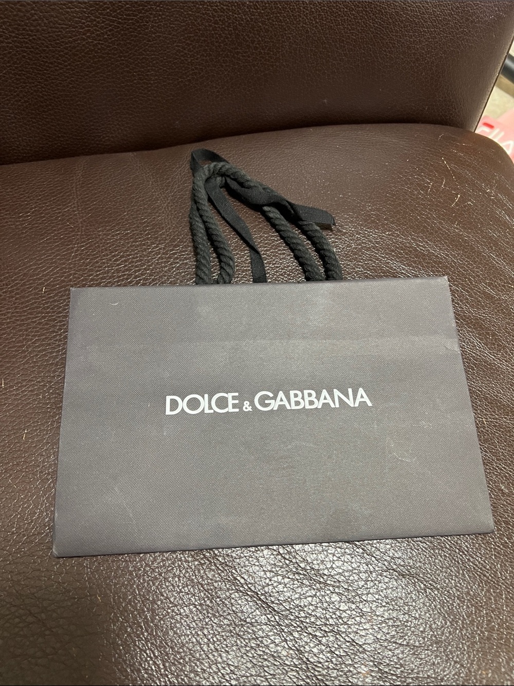 Dolce & Gabbana Black Paper Shopping Bag with White Logo